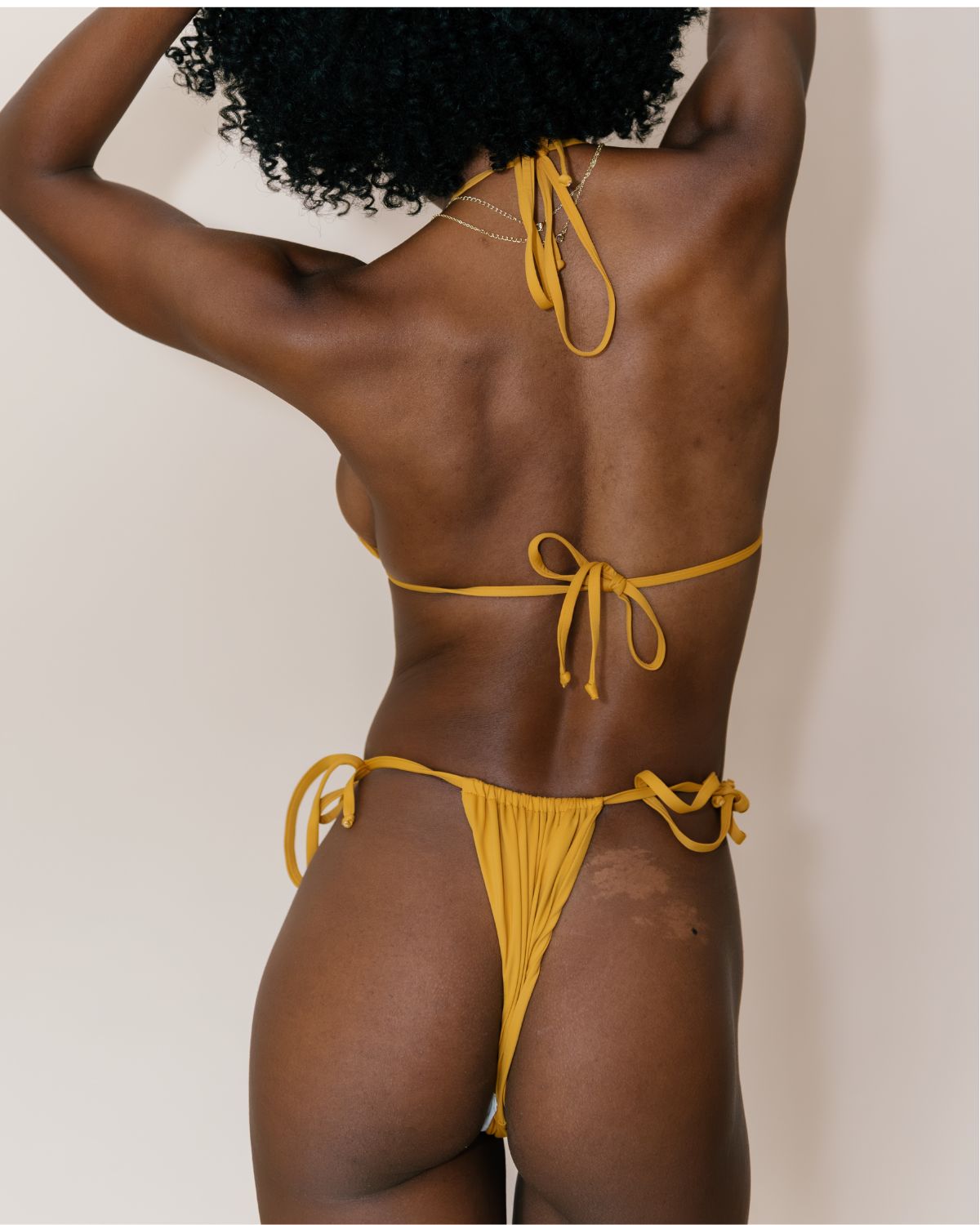 Adjustable String Bikini Bottom - Amber